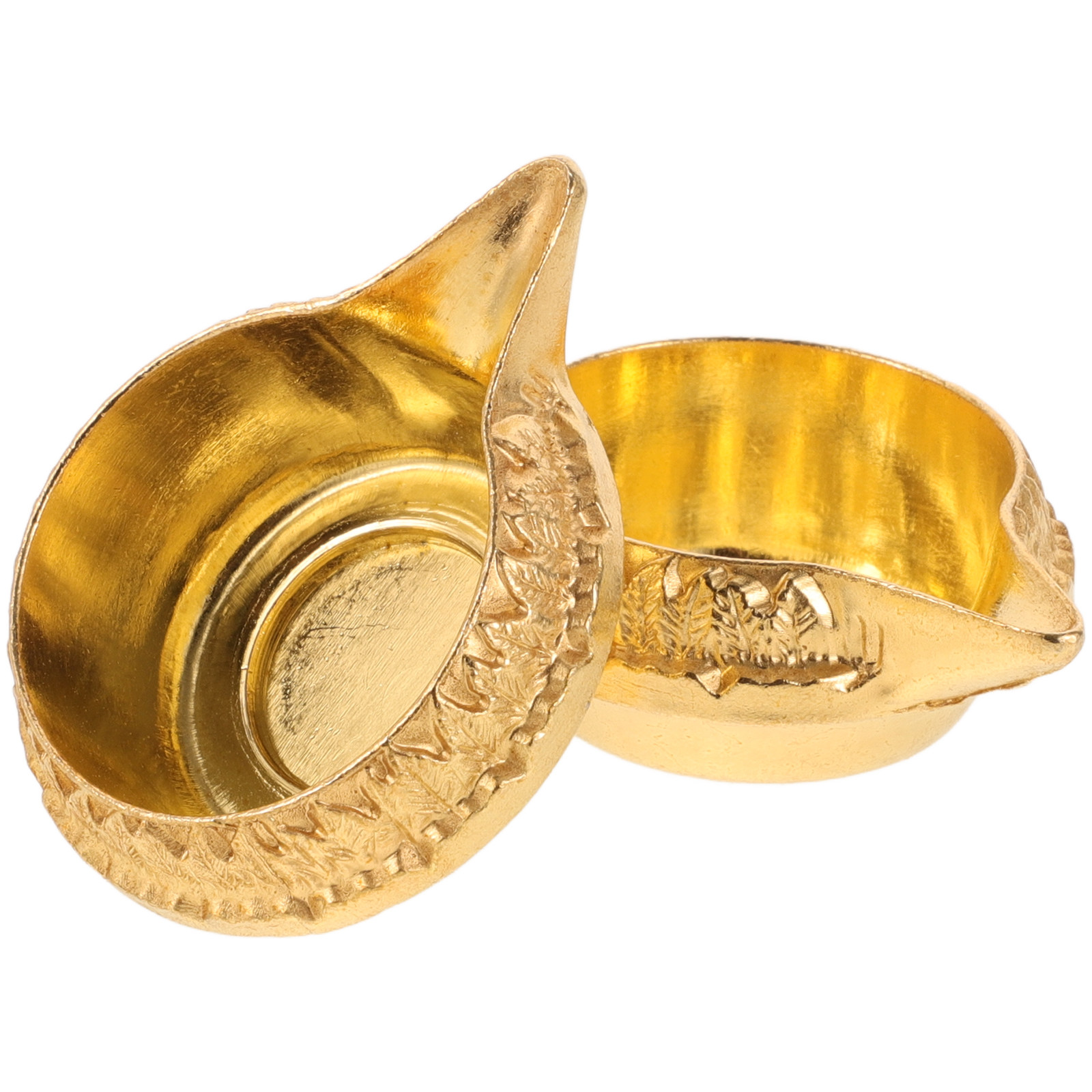 Lighting Decoration For Diwali - 2Pcs Lotus Design Reusable Alloy Oil