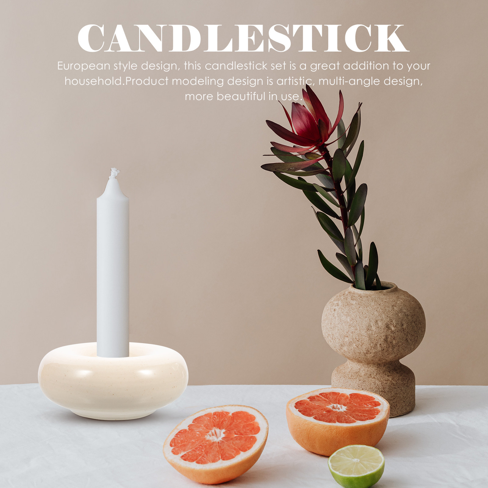 Vintage Lighting Decor - Ceramic Holder Decorative Candlestick Tea Light