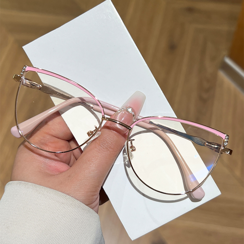 Vintage Lighting Decor - KAMMPT Cat Eye Glasses with Rhinestones
