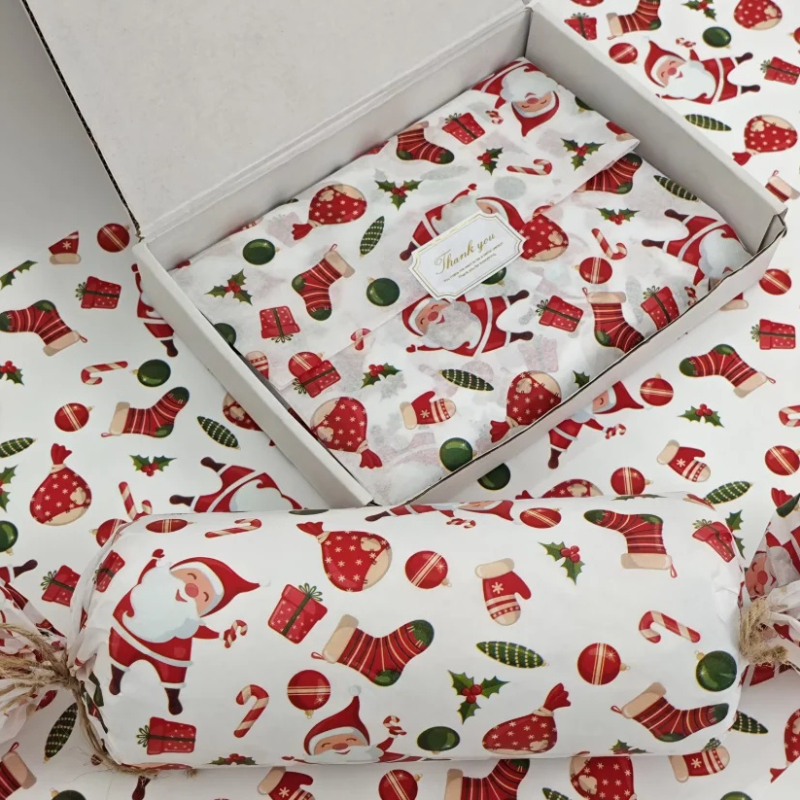 Elements Lighting Decor - 10pcs Snow Pear Paper Christmas Santa
