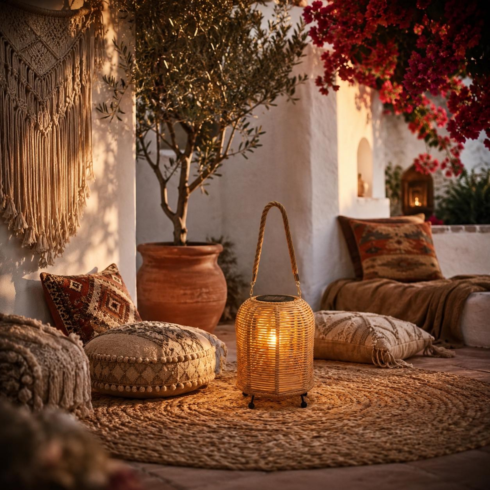 Garden Lighting Decor - Handwoven Solar Lantern Warm LED Handwoven