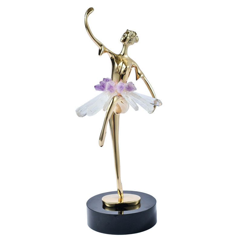 Lighting Decoration For Diwali - Light Luxury Crystal Brass Ballet Girl