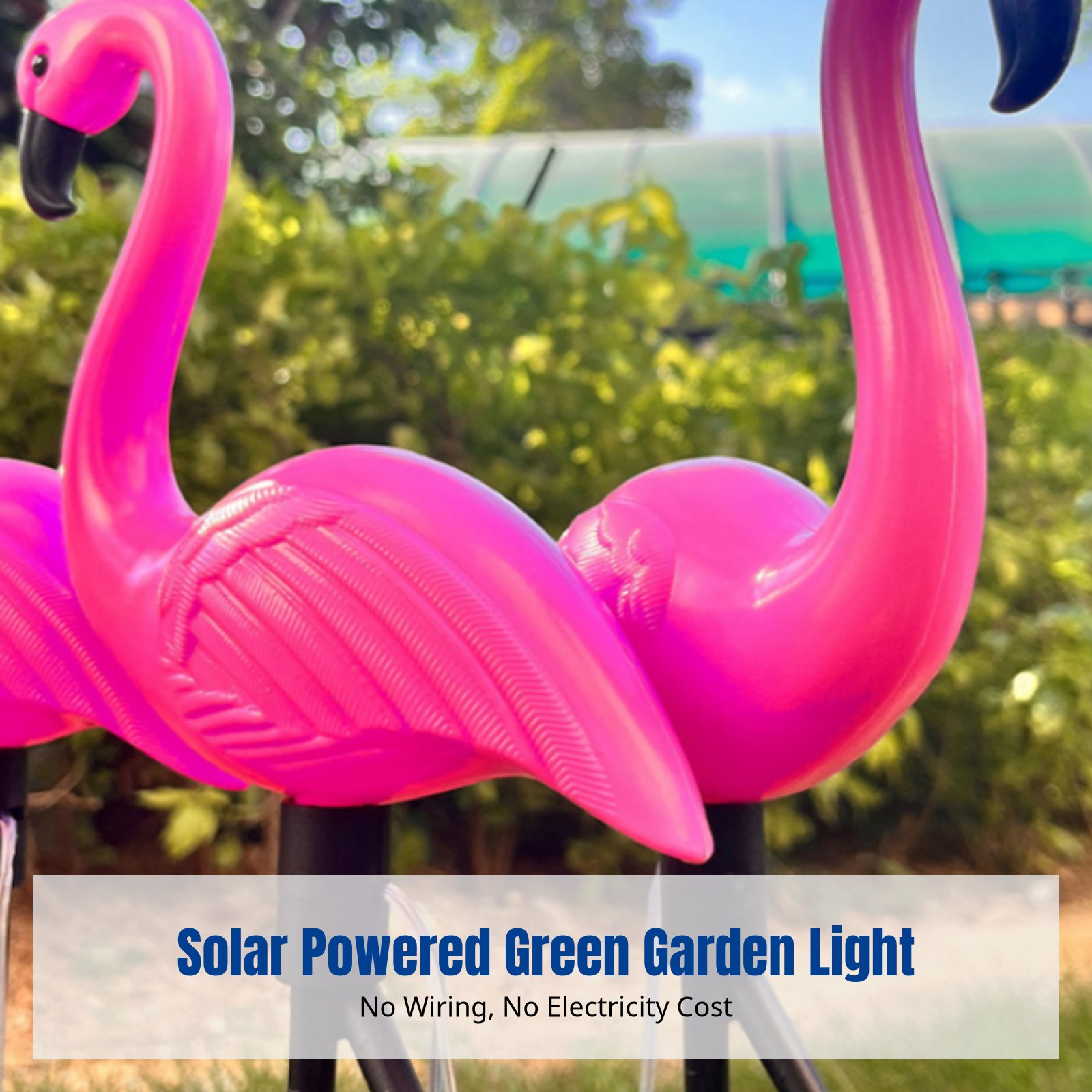 Solar Flamingo Lawn Light, Out - Garden Lighting Decor reseña y precio