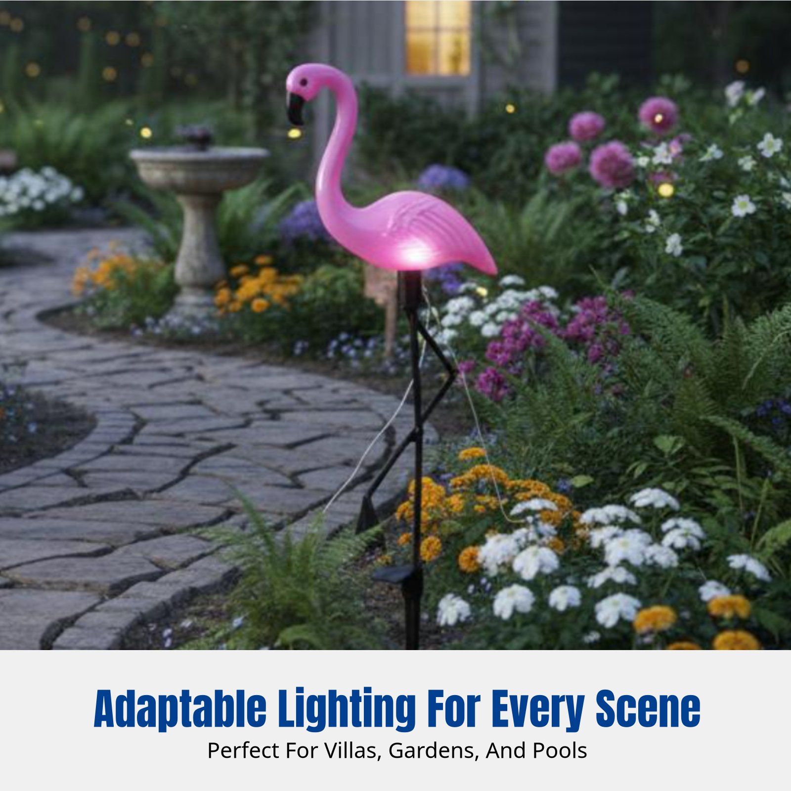 Solar Flamingo Lawn Light, Out - Garden Lighting Decor reseña y precio
