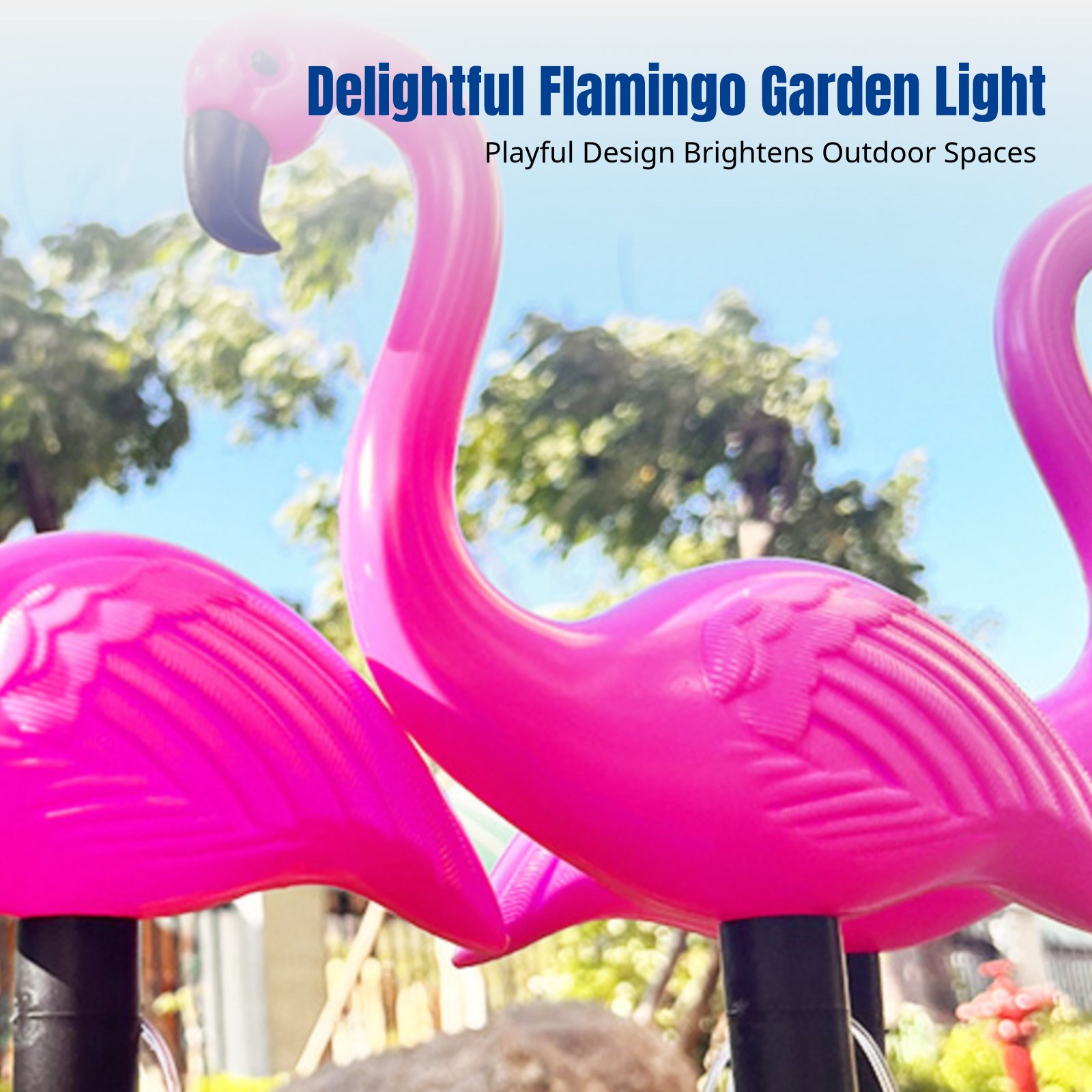 Solar Flamingo Lawn Light, Out - Garden Lighting Decor reseña y precio