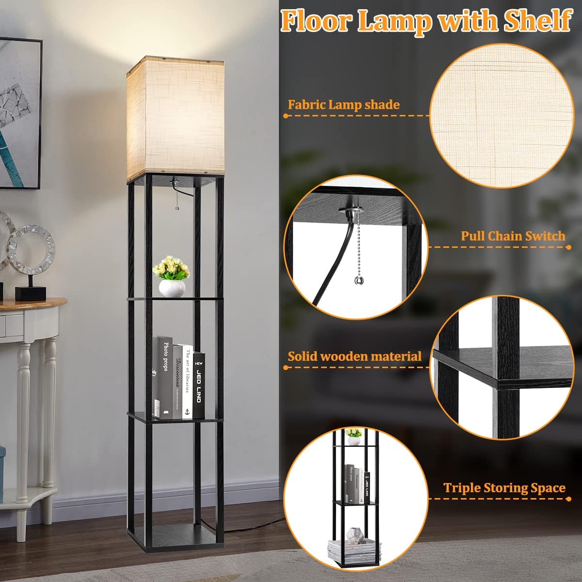Arts Floor Light  with Shelves - Floor Lamp Tripod reseña y precio