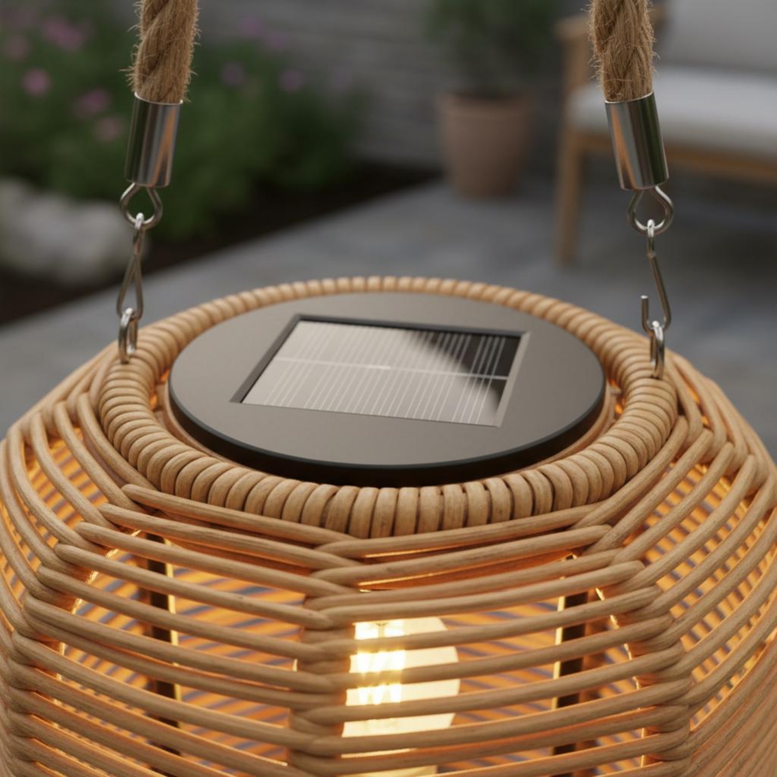 Handwoven Solar Lantern Braide - Garden Lighting Decor reseña y precio