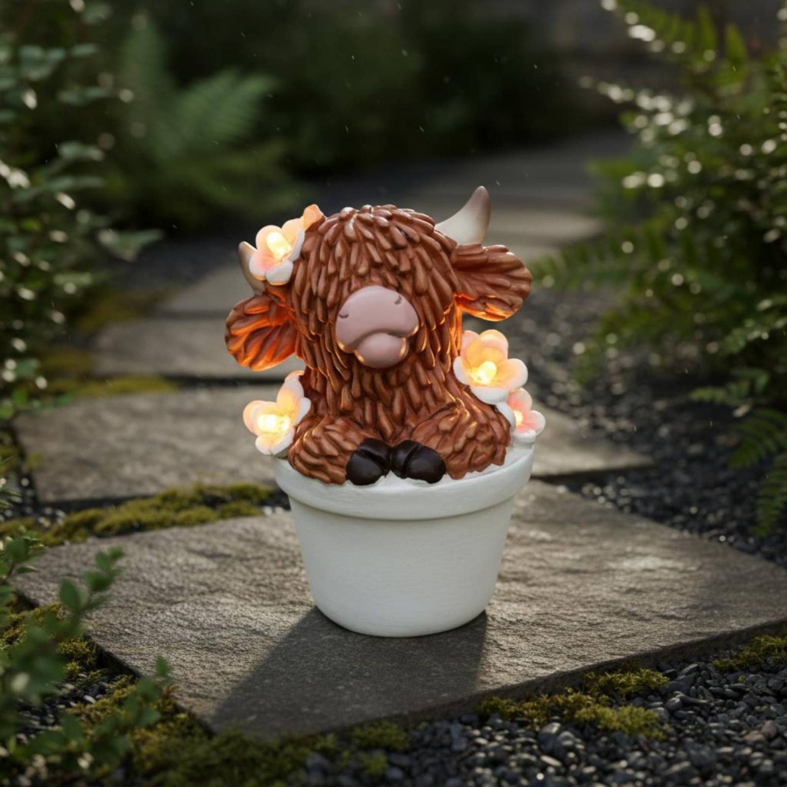 Solar Cow Statue Automatic Lig - Outdoor Lighting Decor Ideas reseña y precio