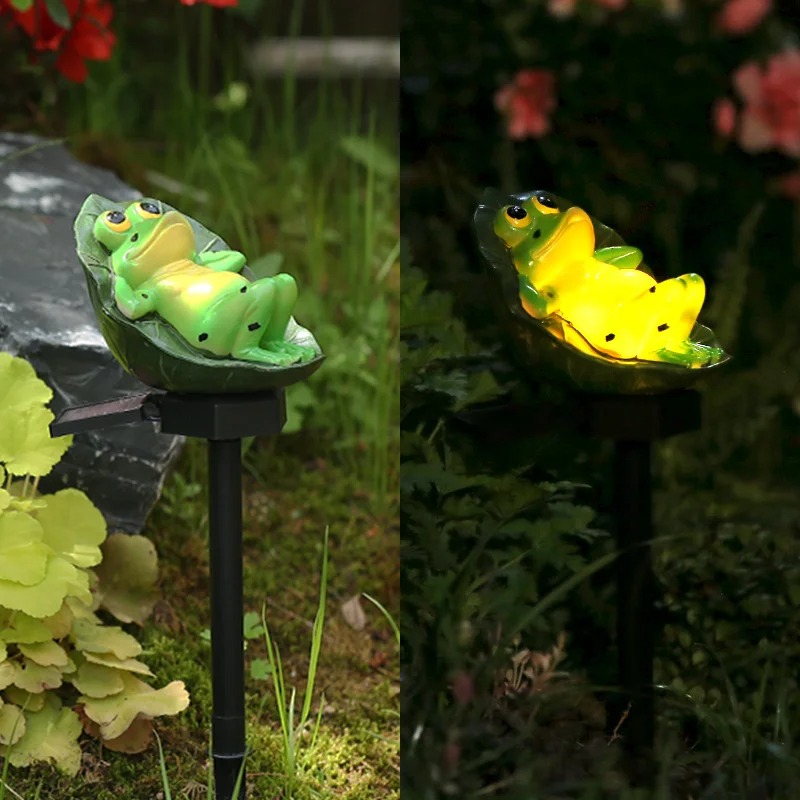 Lazy Frog Solar LED Garden Sta - Outdoor Lighting Decor Ideas reseña y precio