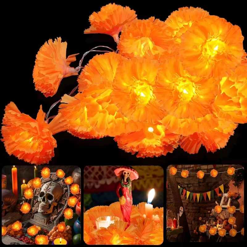 5 Ft LED Orange Marigold Garla - Lighting Decoration For Diwali reseña y precio