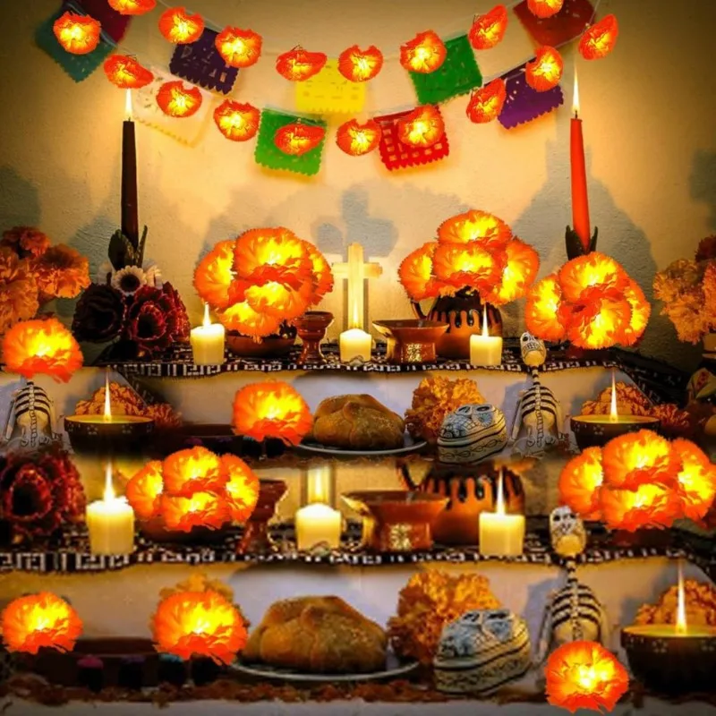 5 Ft LED Orange Marigold Garla - Lighting Decoration For Diwali reseña y precio