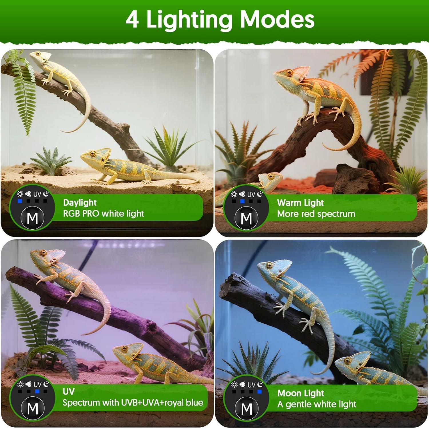 24W LED UVA UVB Reptile Lamp w - Gecko Lighting & Decor reseña y precio