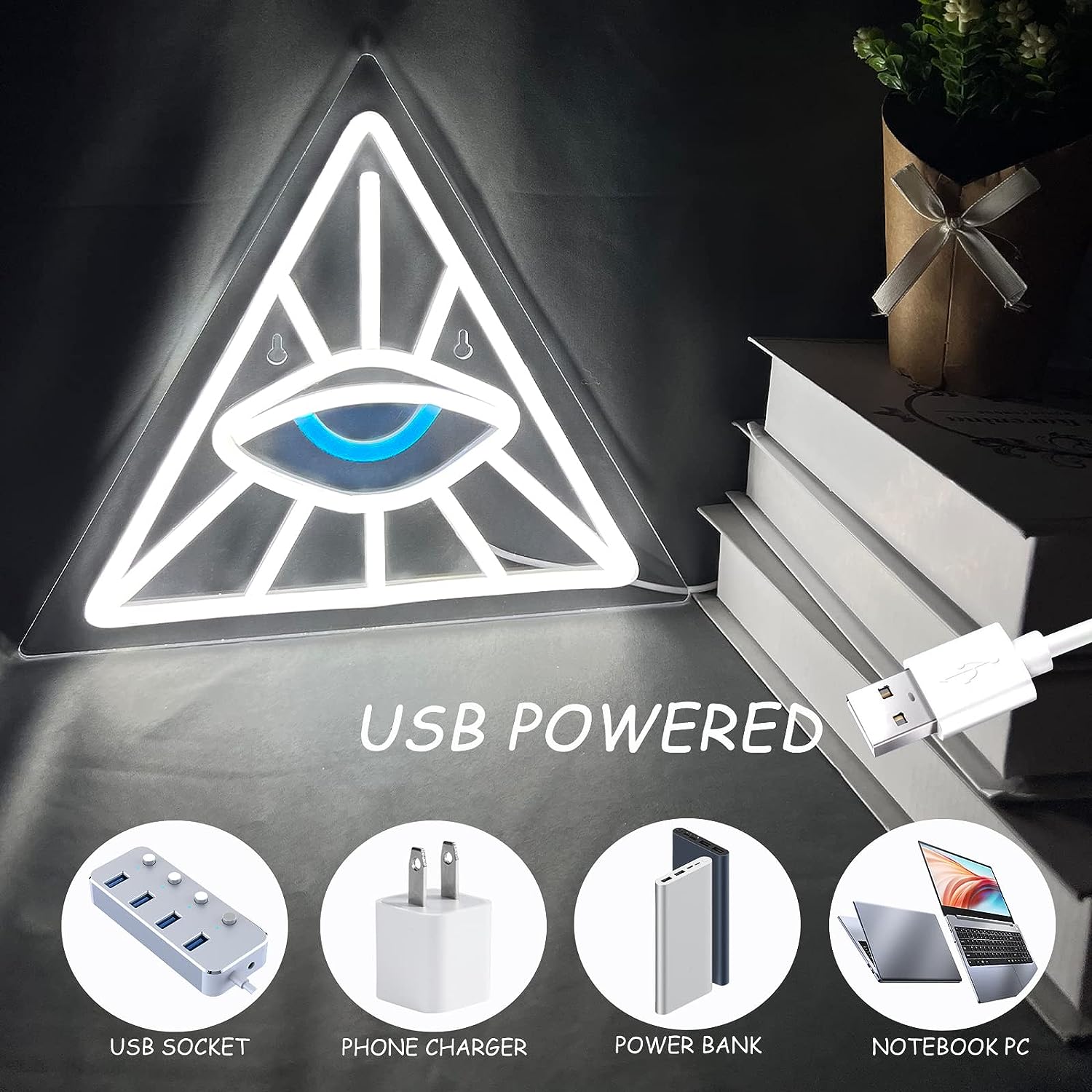 Eye in Triangle Neon Light LED - Outdoor Lighting Decor Ideas reseña y precio