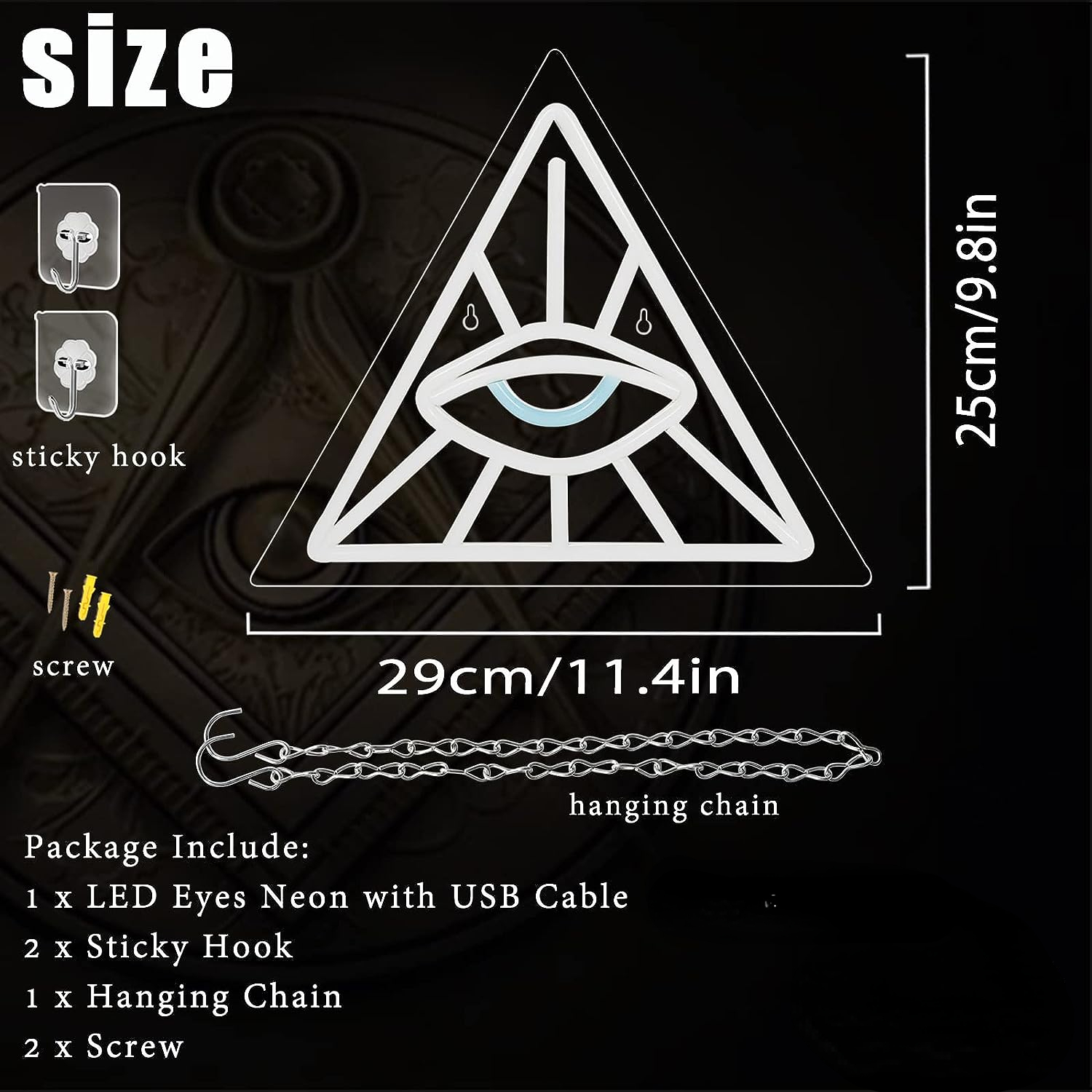 Eye in Triangle Neon Light LED - Outdoor Lighting Decor Ideas reseña y precio