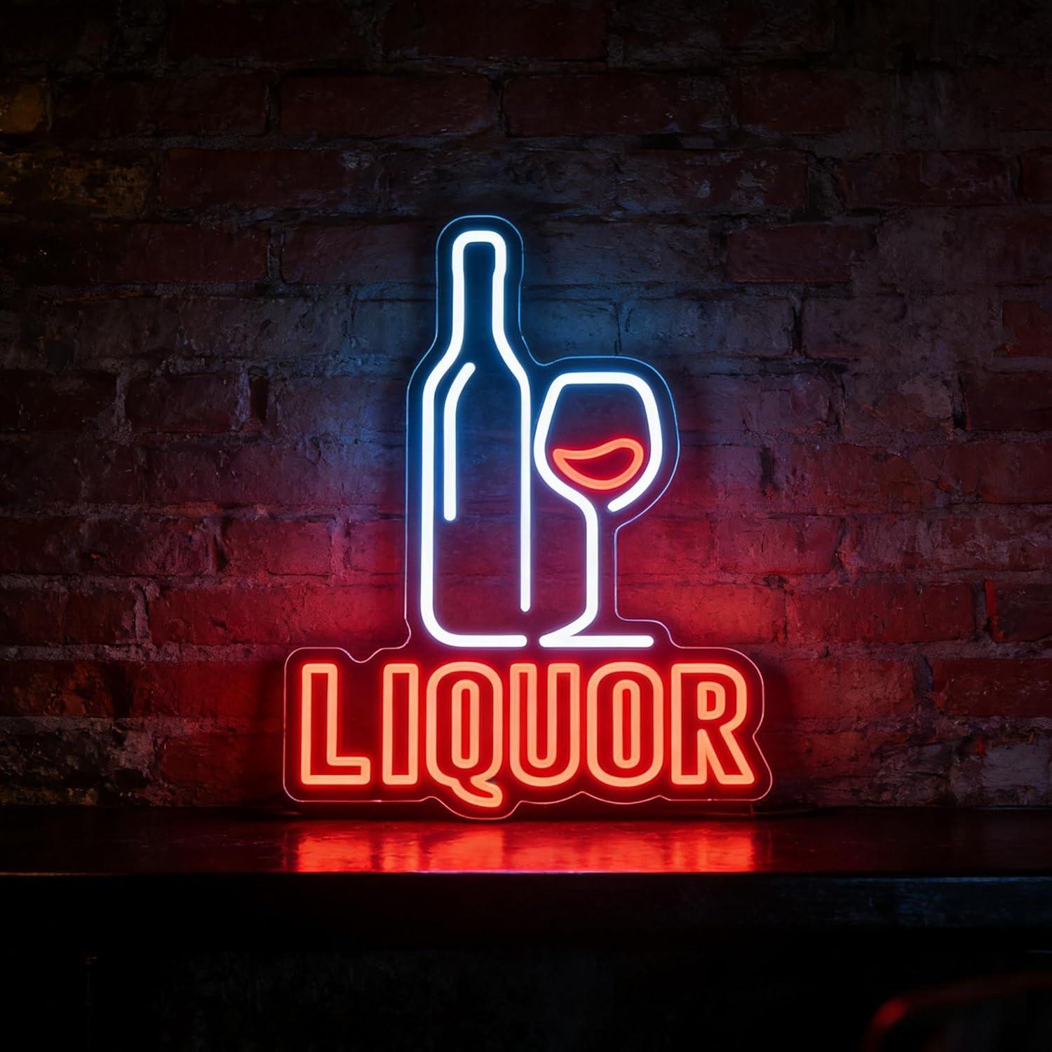 Liquor Neon Sign USB Dimmable  - Restaurant Lighting Decoration reseña y precio