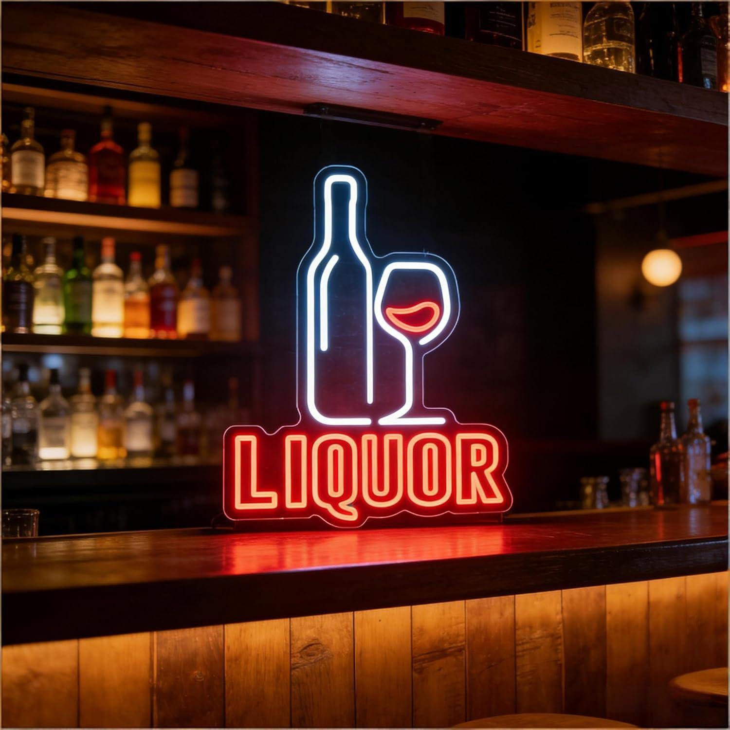 Liquor Neon Sign USB Dimmable  - Restaurant Lighting Decoration reseña y precio