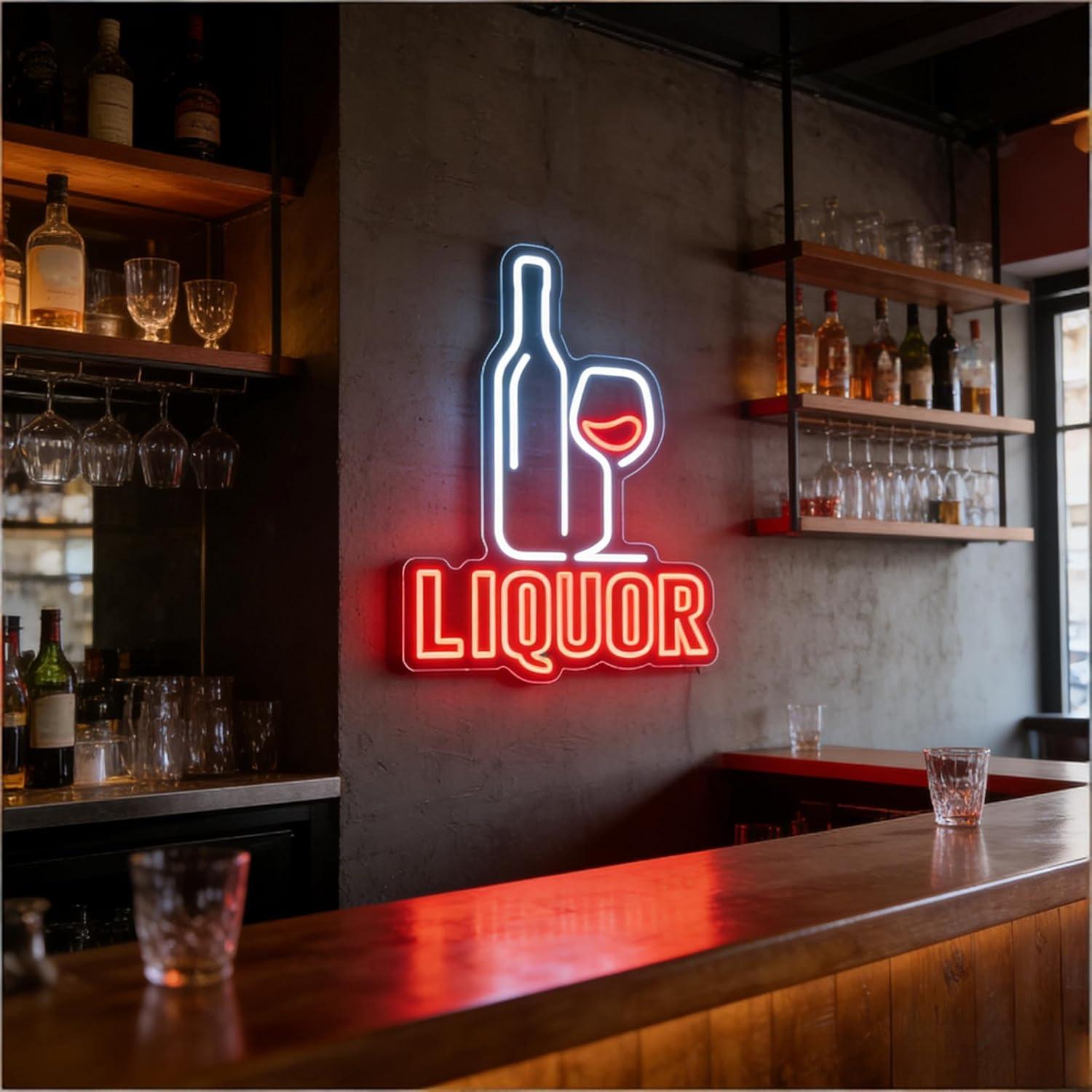 Liquor Neon Sign USB Dimmable  - Restaurant Lighting Decoration reseña y precio