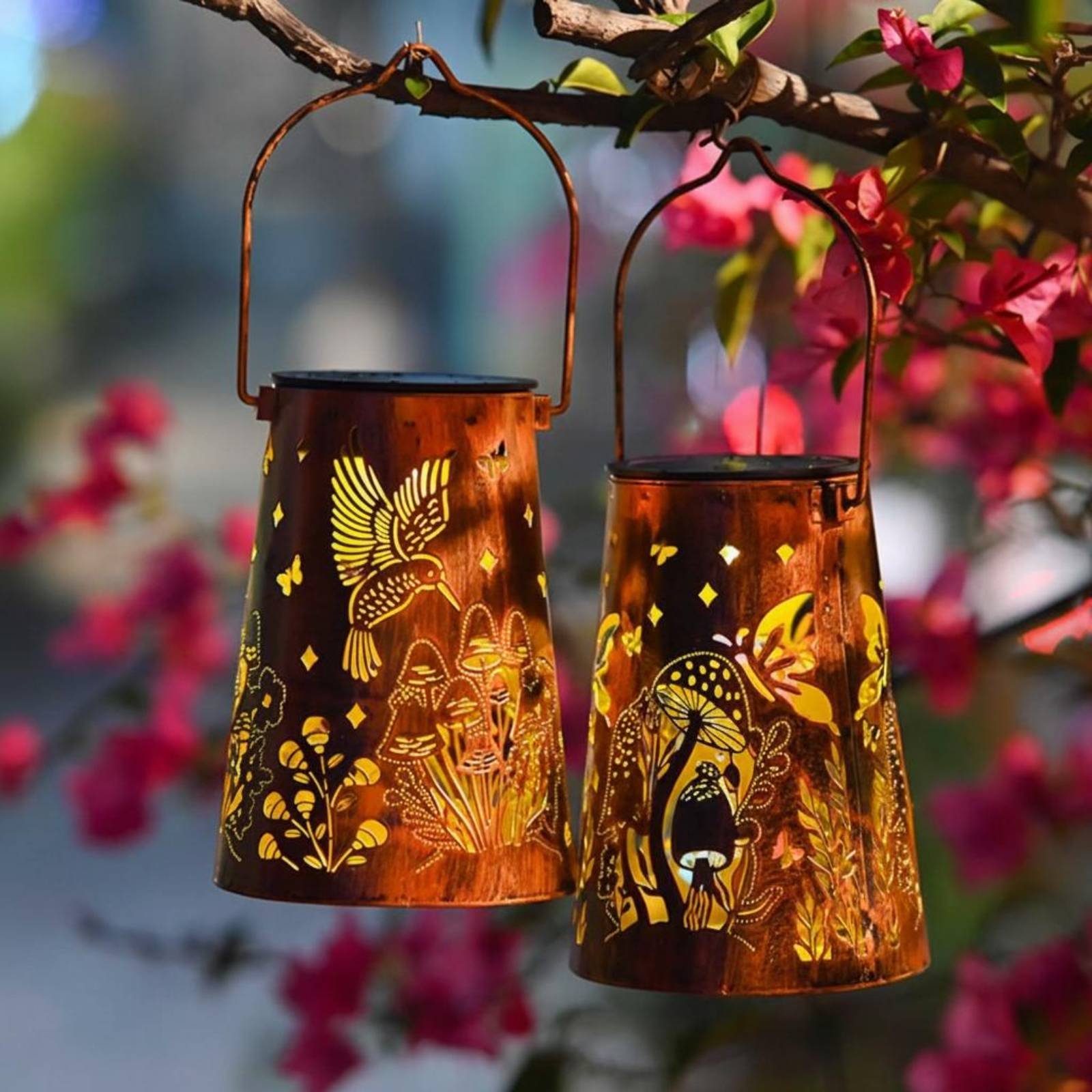 Floral Garden Lantern Pattern  - Garden Lighting Decor reseña y precio