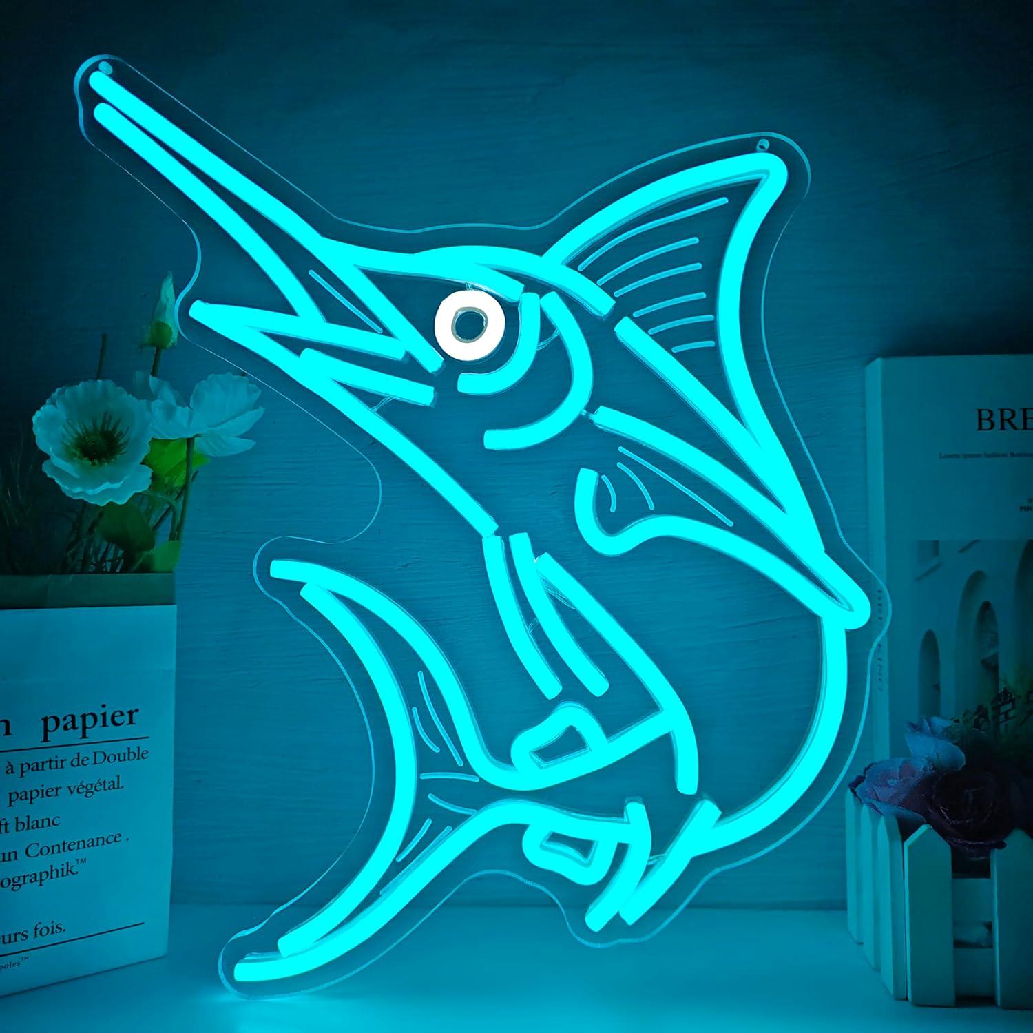 Marlin Fish Neon Sign Deep Sea - Restaurant Lighting Decoration reseña y precio