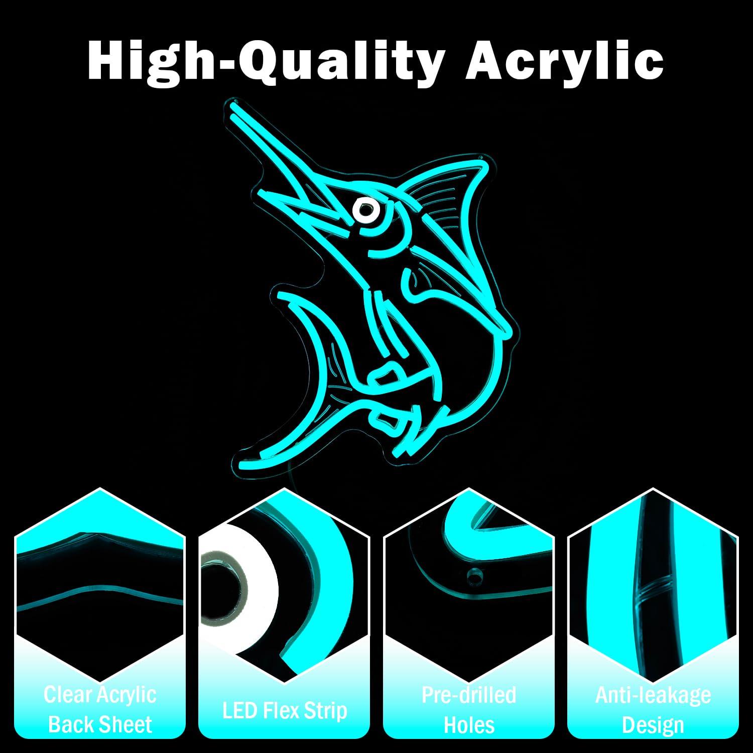 Marlin Fish Neon Sign Deep Sea - Restaurant Lighting Decoration reseña y precio