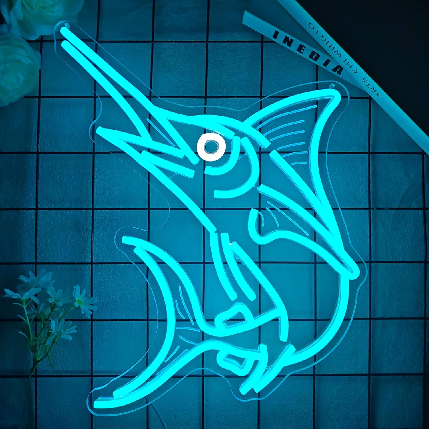 Marlin Fish Neon Sign Deep Sea - Restaurant Lighting Decoration reseña y precio