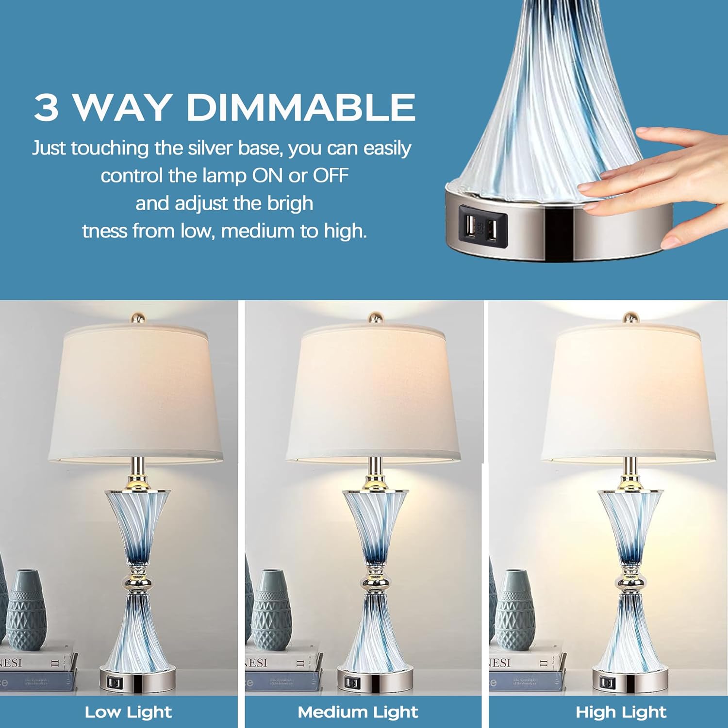 3-Way Dimmable Touch Glass Tab - Decor Lighting Lamps reseña y precio