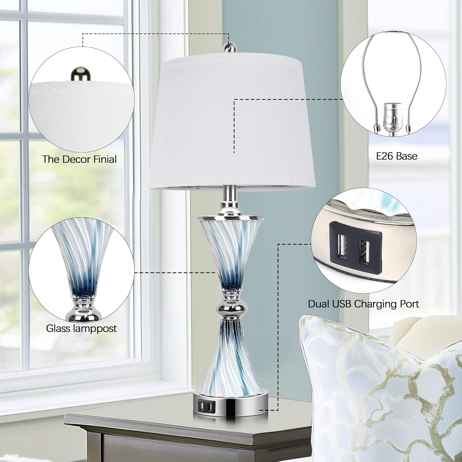 3-Way Dimmable Touch Glass Tab - Decor Lighting Lamps reseña y precio