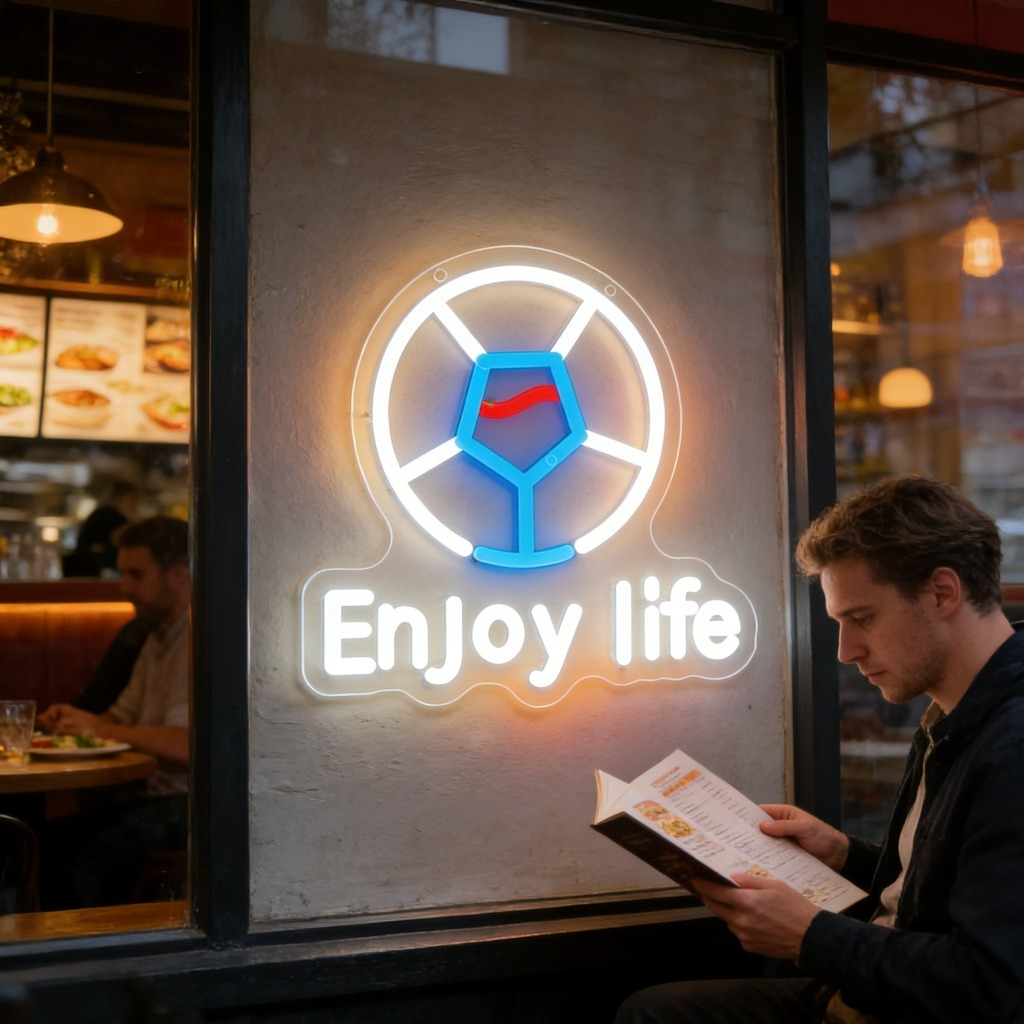 Enjoy Life Neon Sign LED Wall  - Outdoor Lighting Decor Ideas reseña y precio