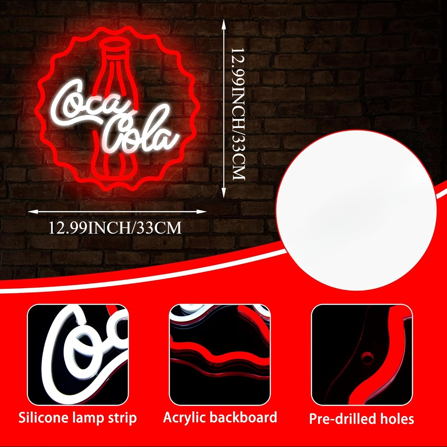 Cola Neon Sign Art Wall Light  - Restaurant Lighting Decoration reseña y precio