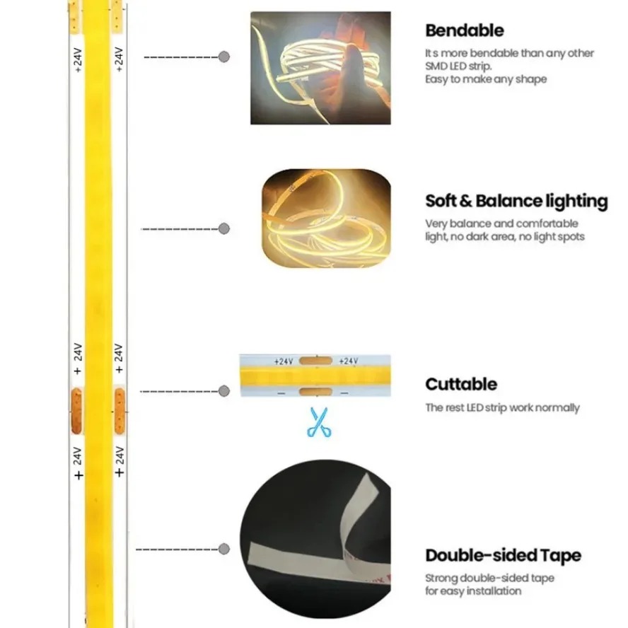 LED COB Strip Light High Densi - Lighting Decor And More reseña y precio