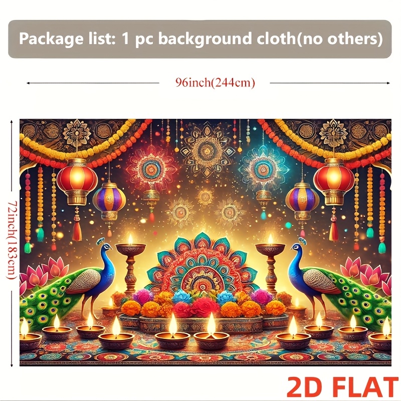 Diwali Peacock Lantern Tapestr - Lighting Decoration For Diwali reseña y precio