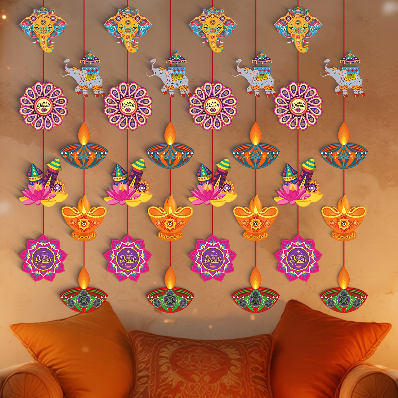 Happy Diwali Hanging Decoratio - Lighting Decoration For Diwali reseña y precio