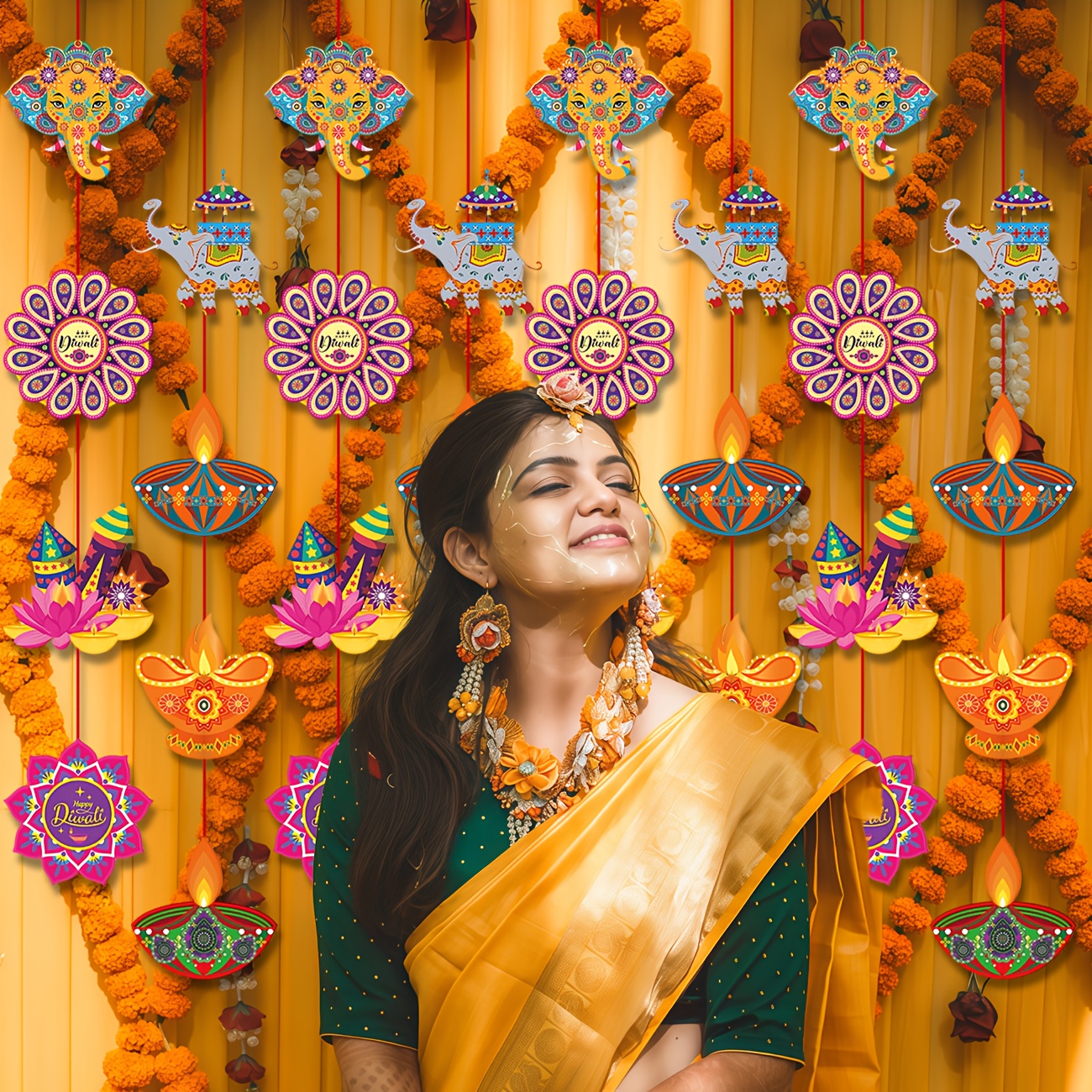 Happy Diwali Hanging Decoratio - Lighting Decoration For Diwali reseña y precio