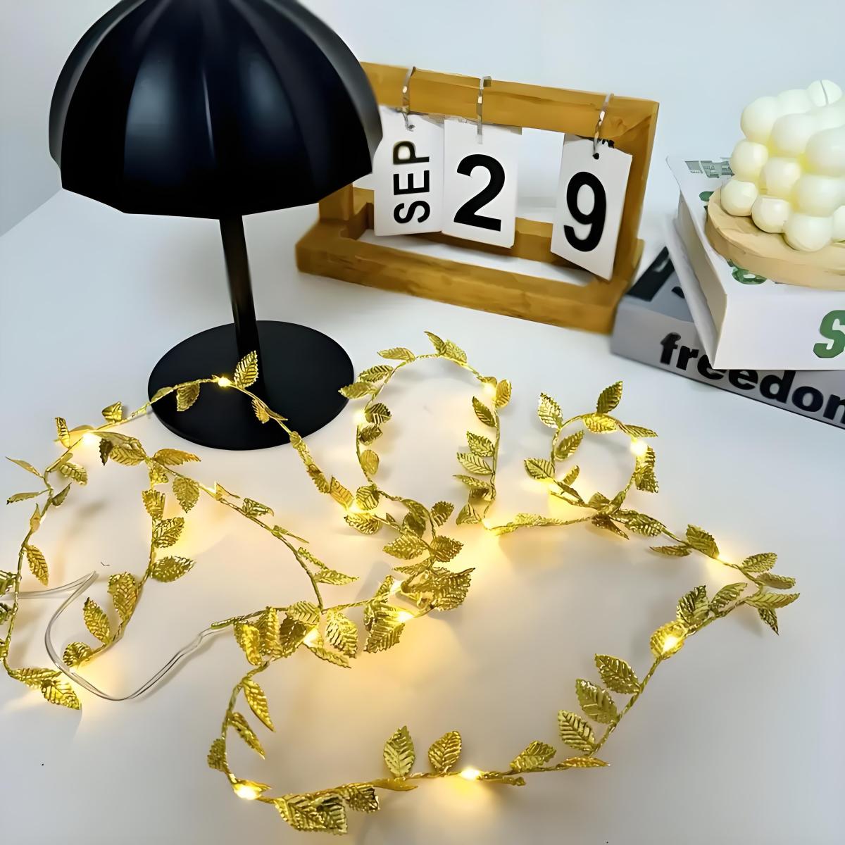 Led Romantic Golden Leaf Fairy - Lighting Decoration For Diwali reseña y precio