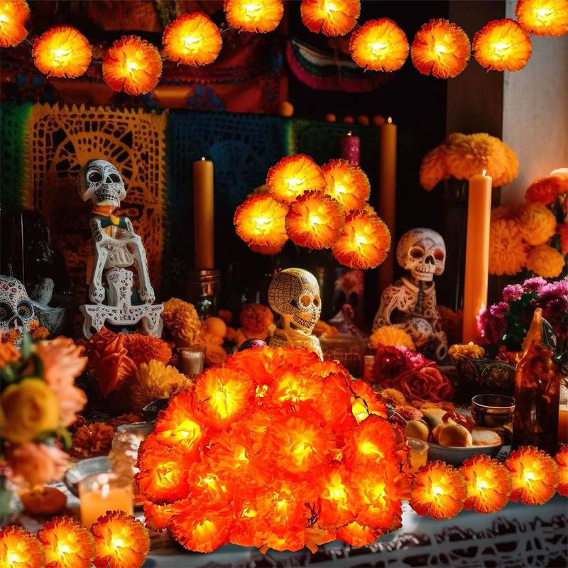 Mexican Marigold Artificial Fl - Lighting Decoration For Diwali reseña y precio
