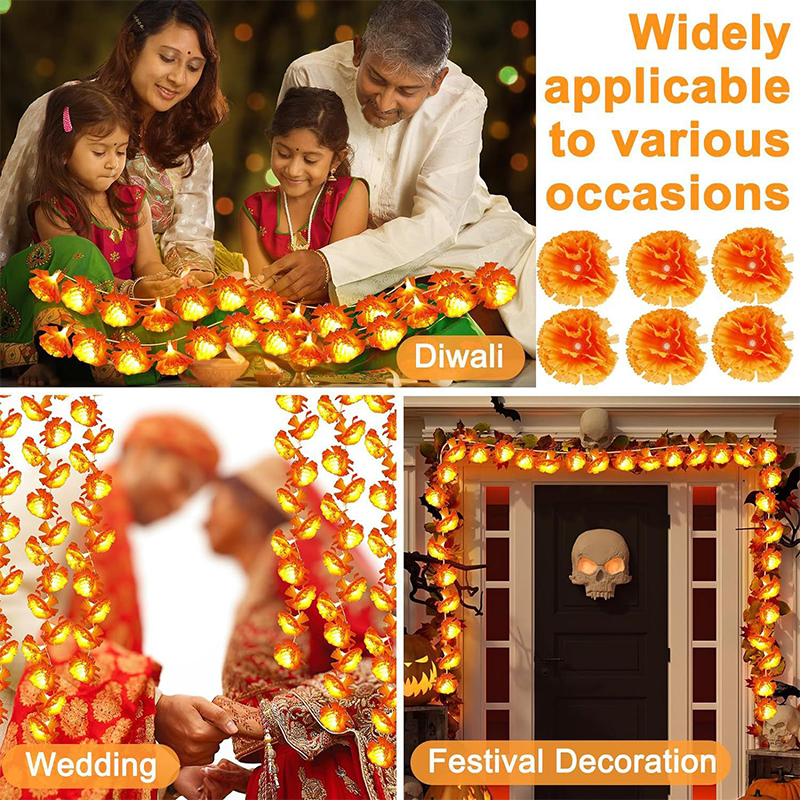 Mexican Marigold Artificial Fl - Lighting Decoration For Diwali reseña y precio