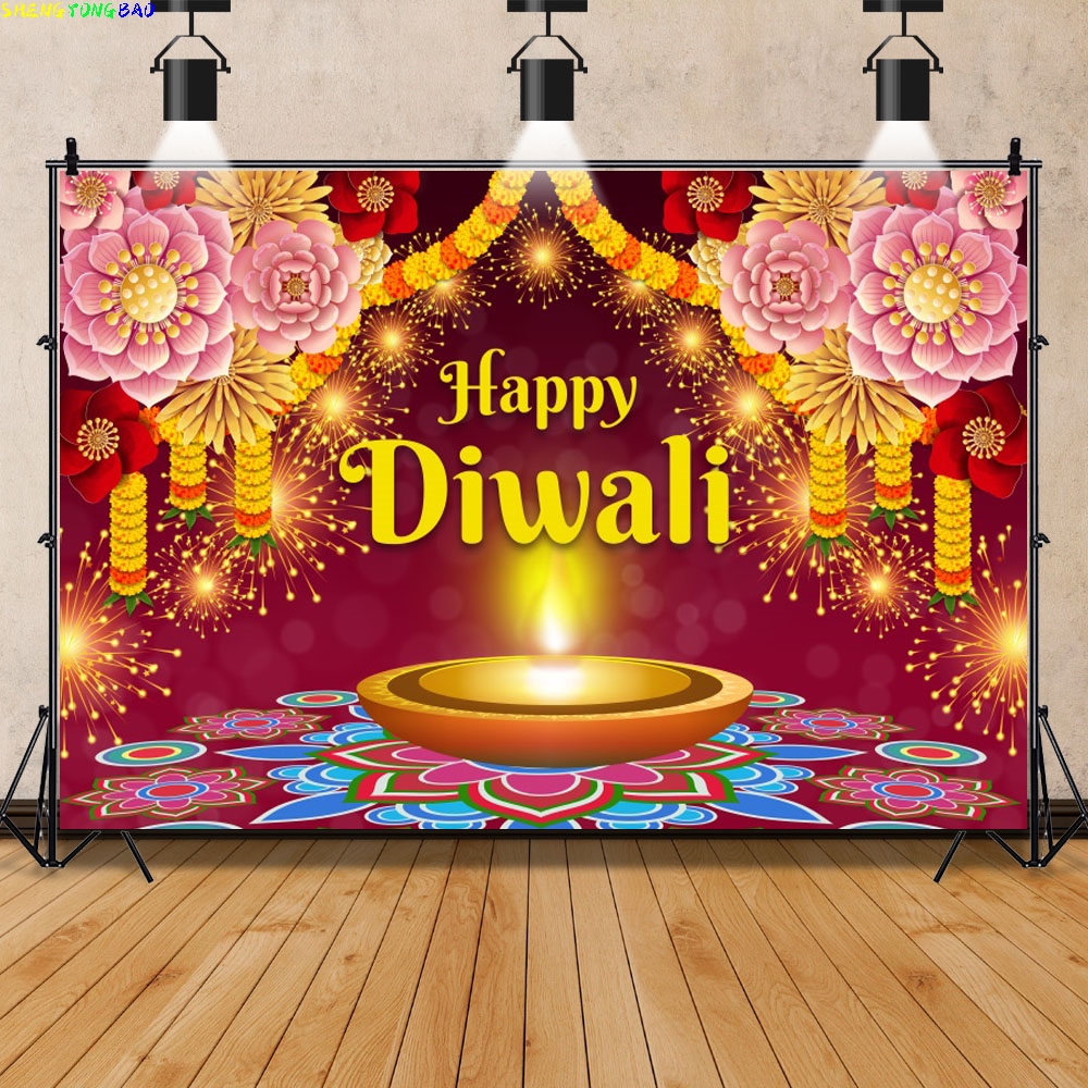 Happy Diwali Backdrop India Fe - Lighting Decoration For Diwali reseña y precio