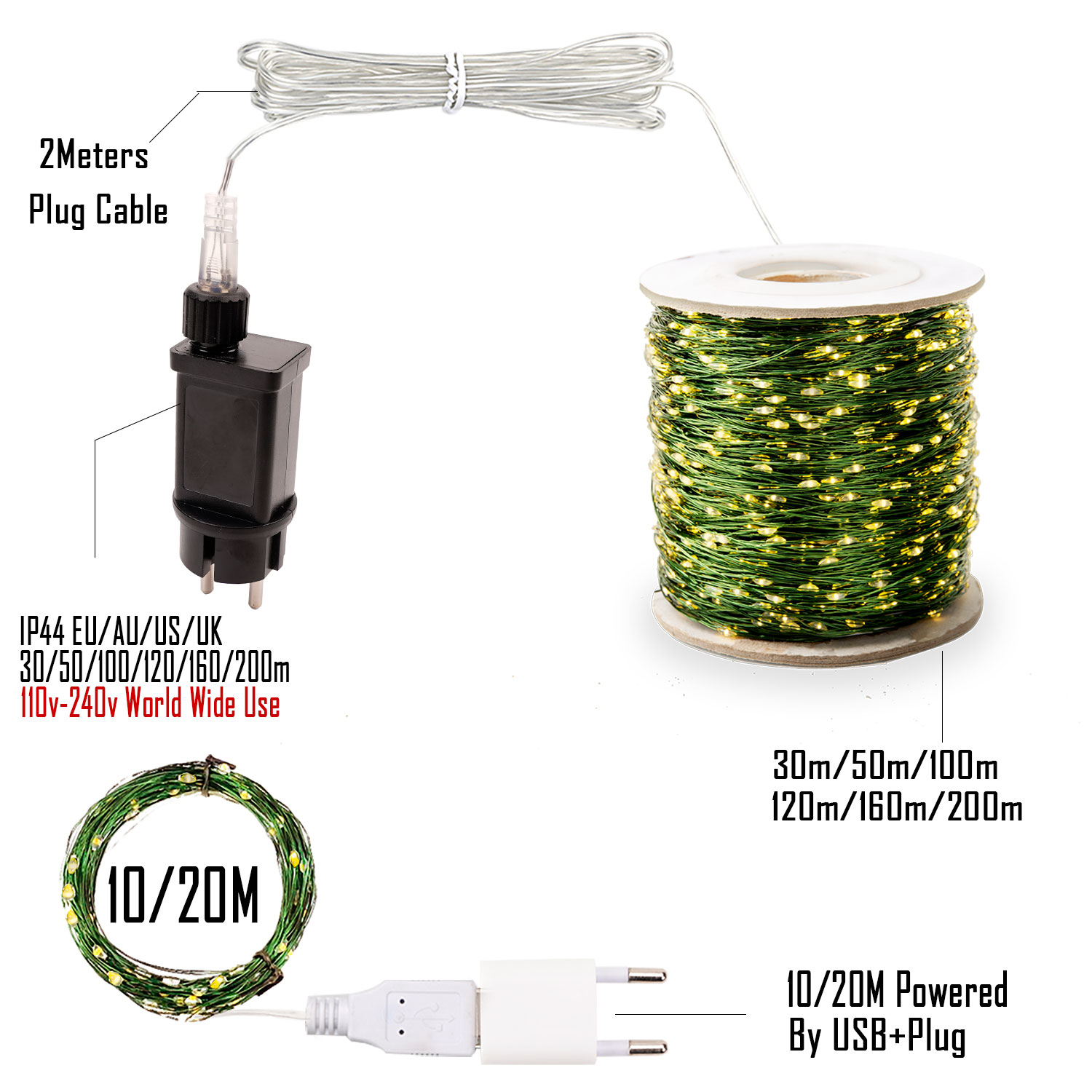 More LED Green Wire Garland St - Lighting Decor And More reseña y precio