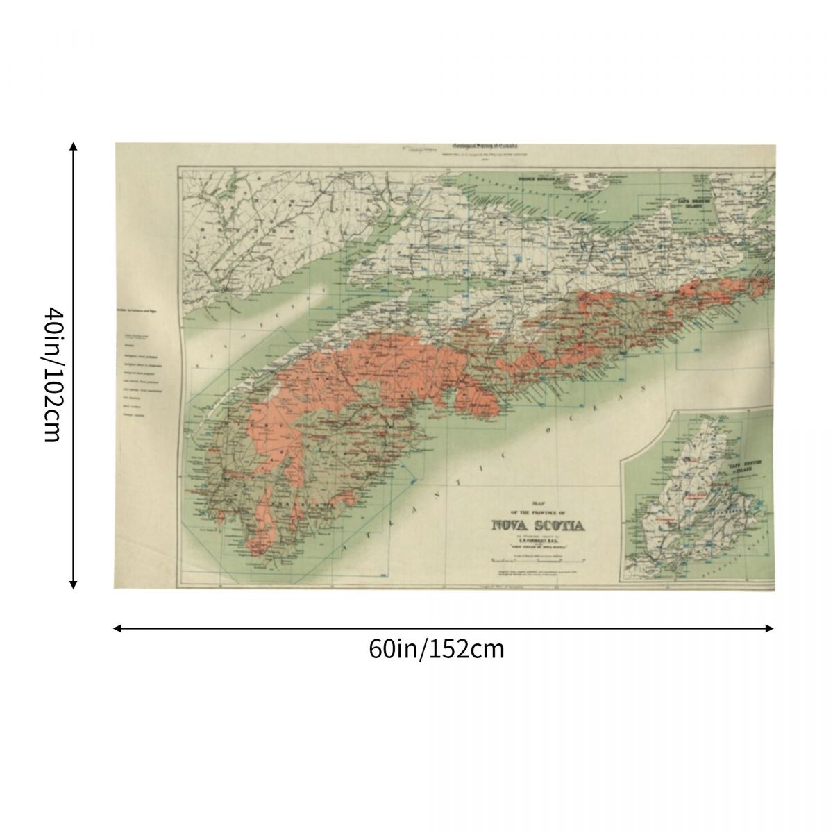 Vintage Geological Map of Nova - Nova Decor & Lighting Juletrelys reseña y precio