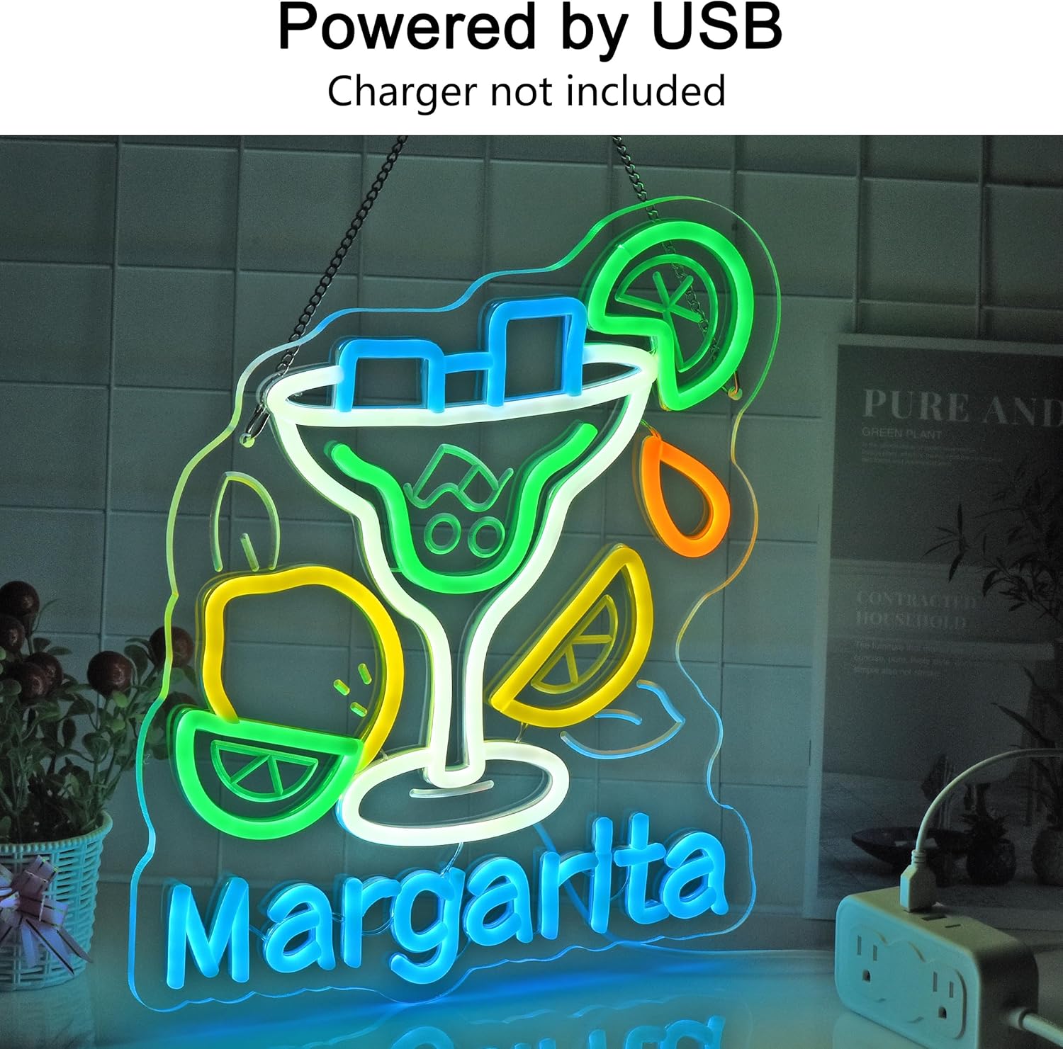 Margarita Neon Sign Wall Art D - Restaurant Lighting Decoration reseña y precio