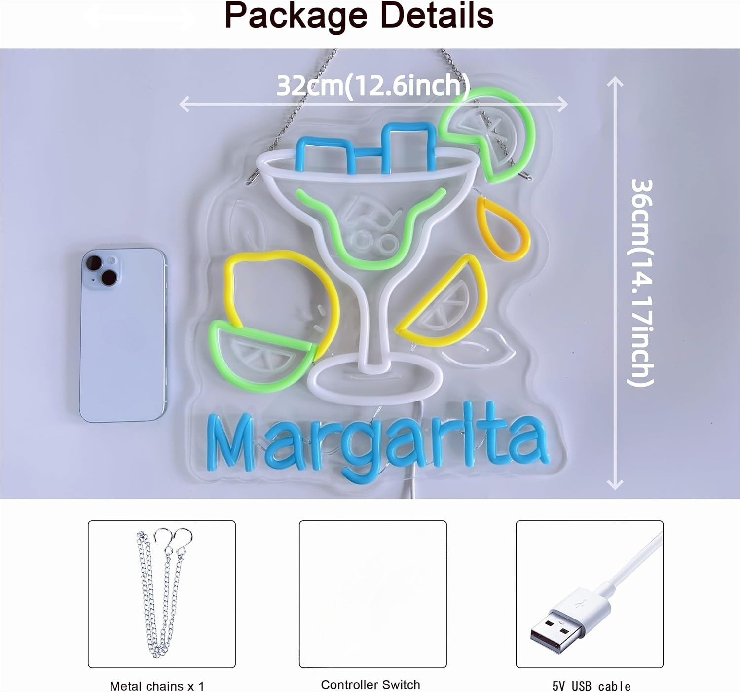 Margarita Neon Sign Wall Art D - Restaurant Lighting Decoration reseña y precio