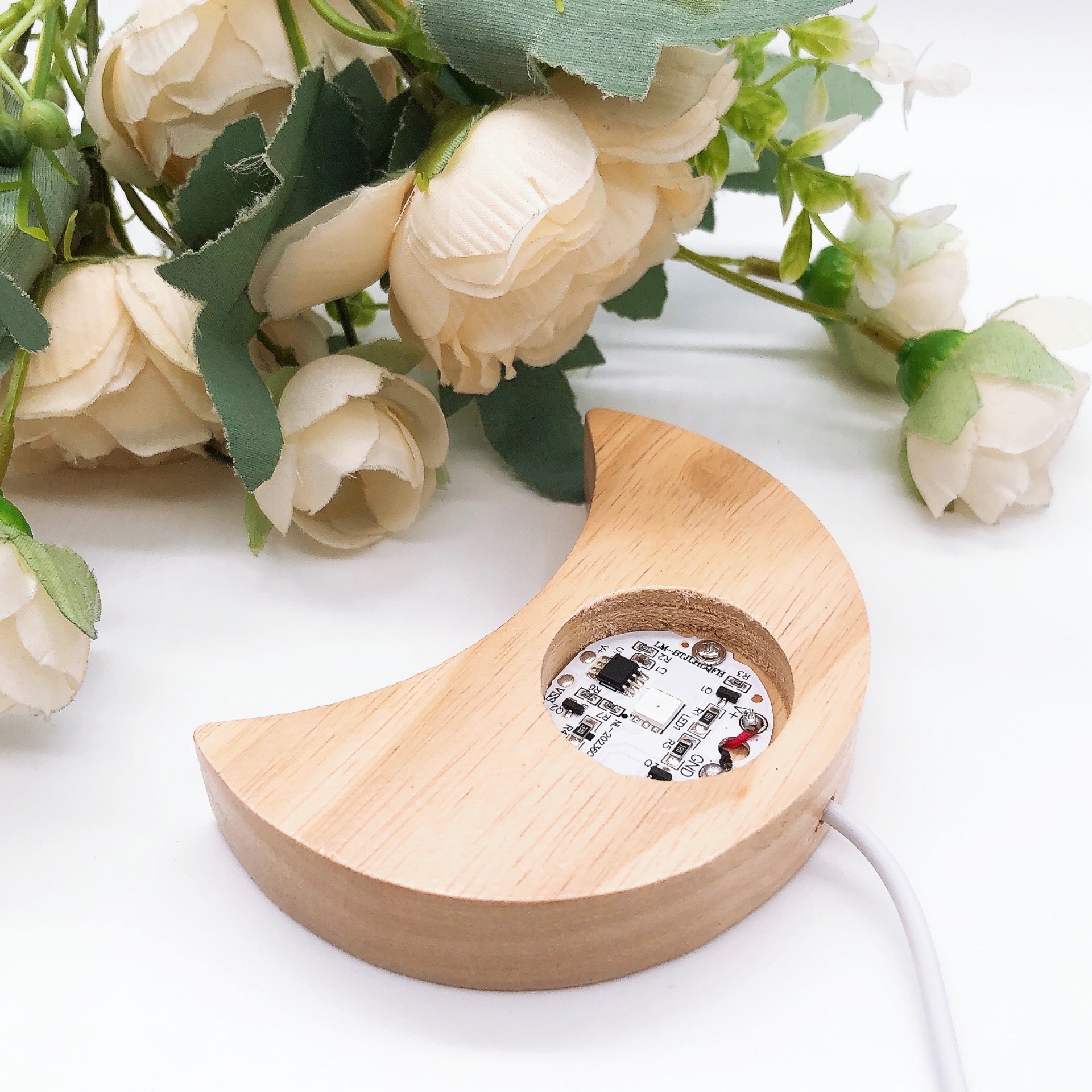 Moon Shape Wooden LED Light Di - Led Moon Lamp reseña y precio