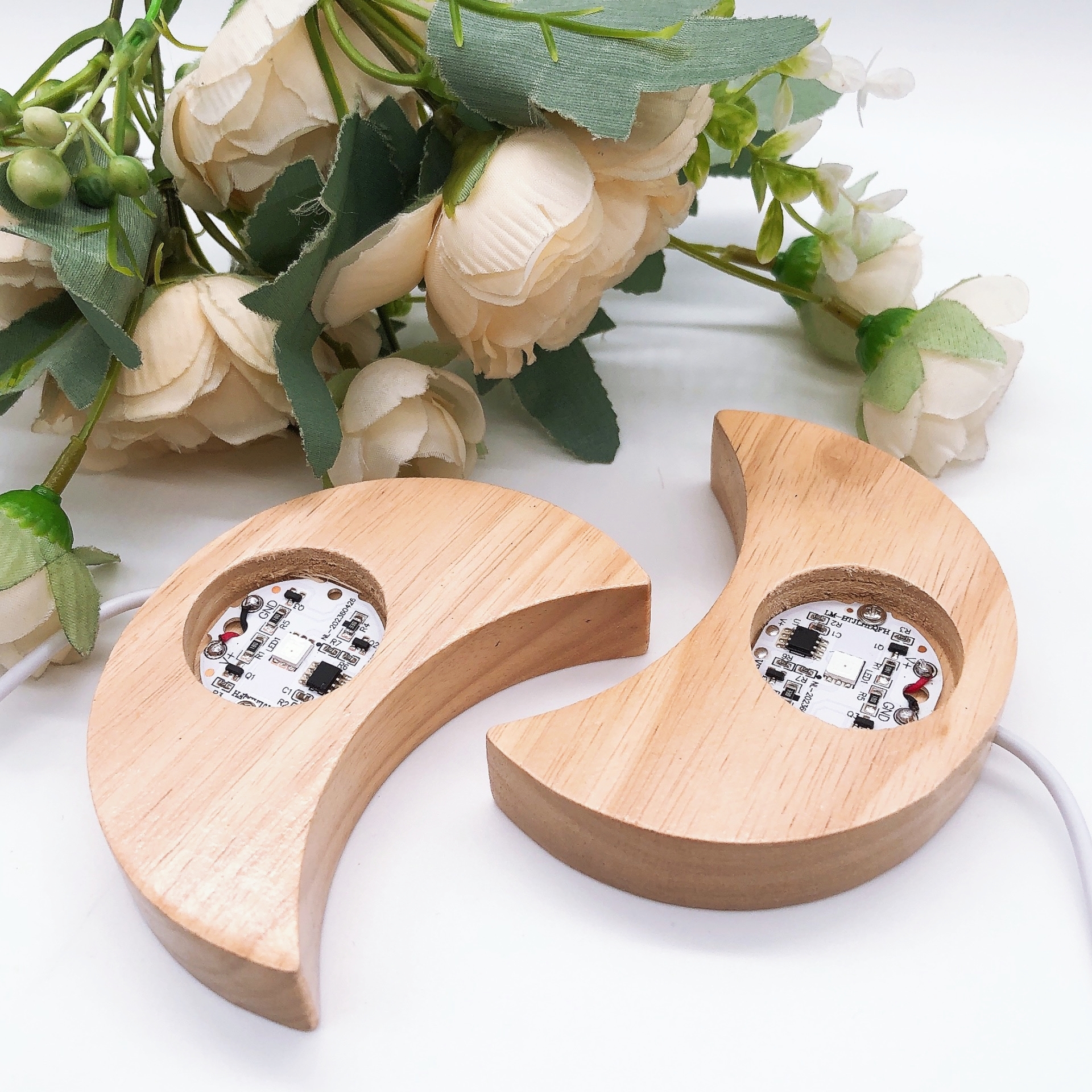 Moon Shape Wooden LED Light Di - Led Moon Lamp reseña y precio