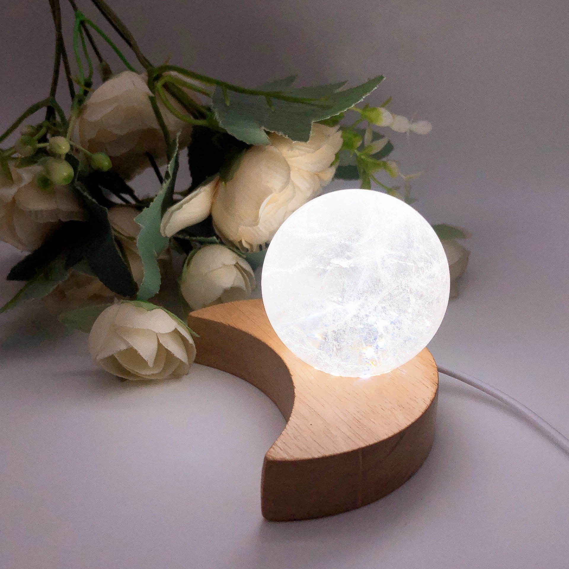 Moon Shape Wooden LED Light Di - Led Moon Lamp reseña y precio