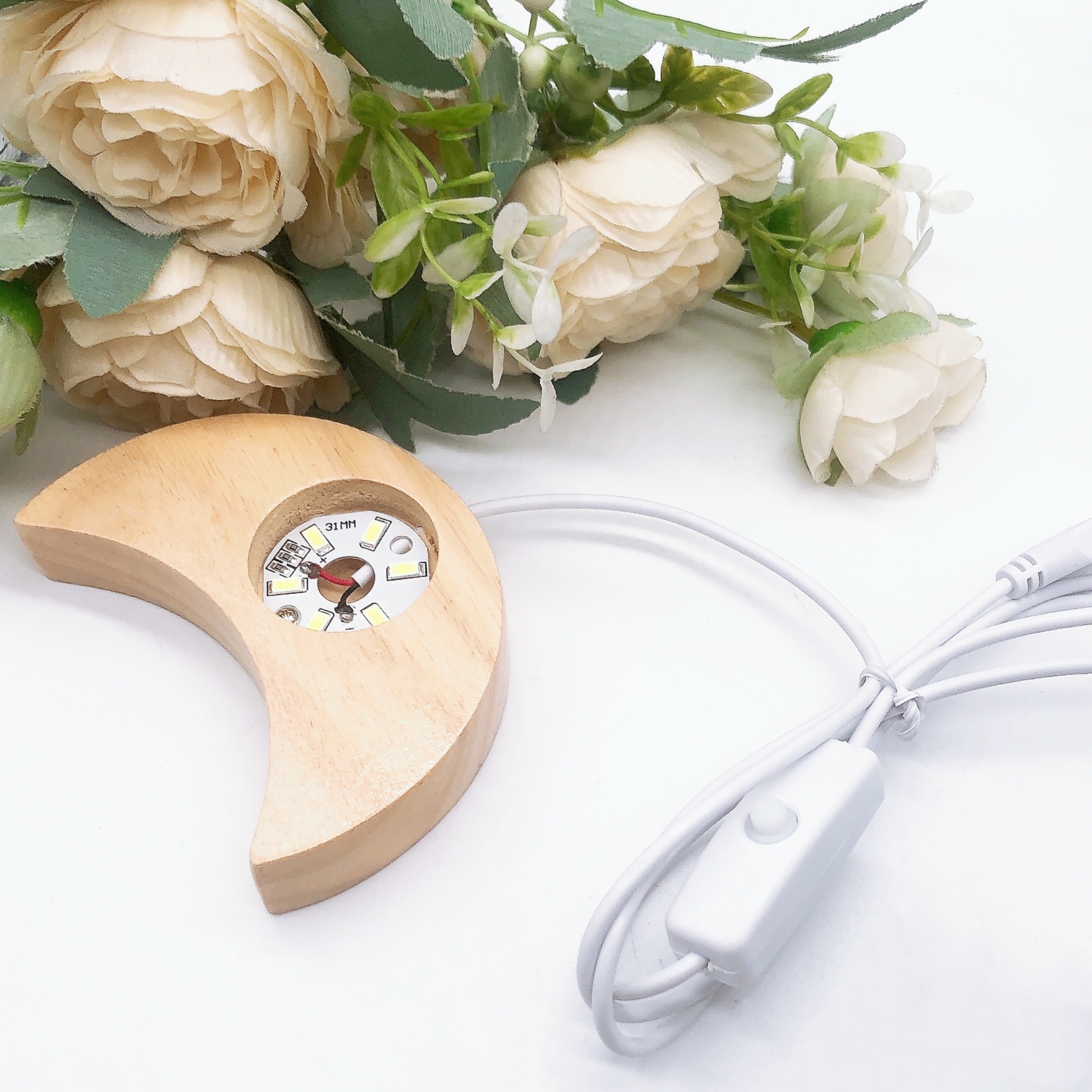 Moon Shape Wooden LED Light Di - Led Moon Lamp reseña y precio