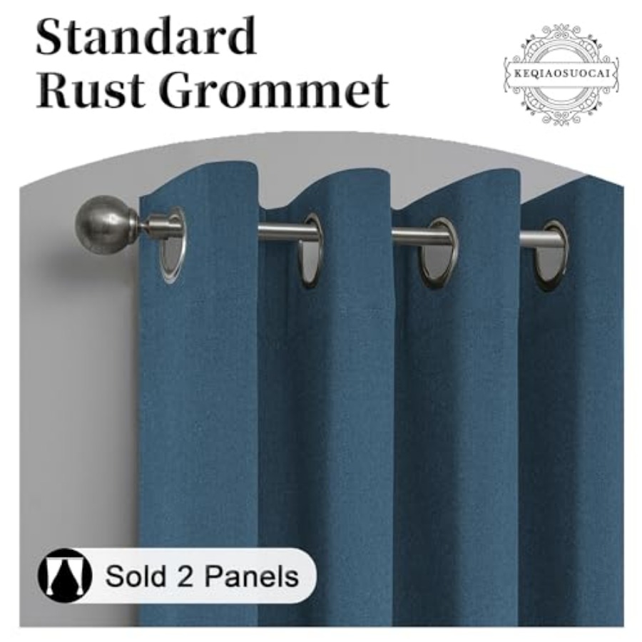 100% out Linen Curtains, 84 In - Vintage Lighting Decor reseña y precio