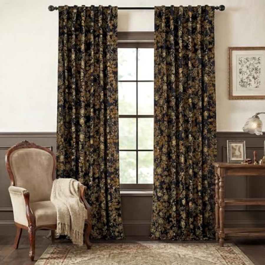 Gold Velvet Curtains 84 Inch,  - Vintage Lighting Decor reseña y precio