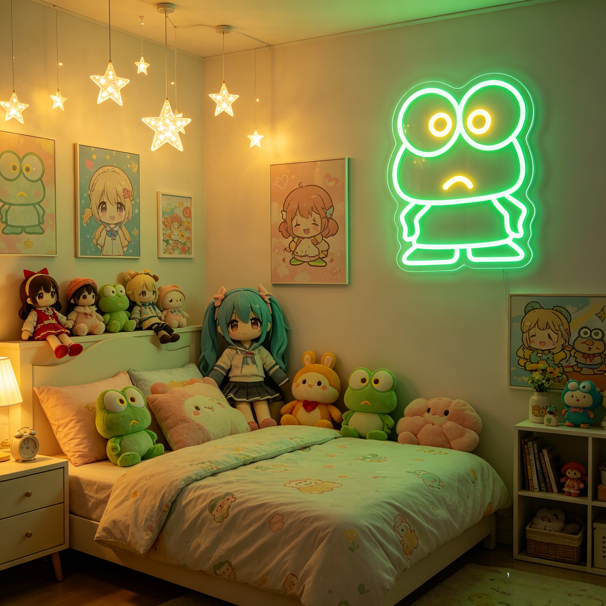 Cute Keroppi Neon Sign for Hom - Restaurant Lighting Decoration reseña y precio