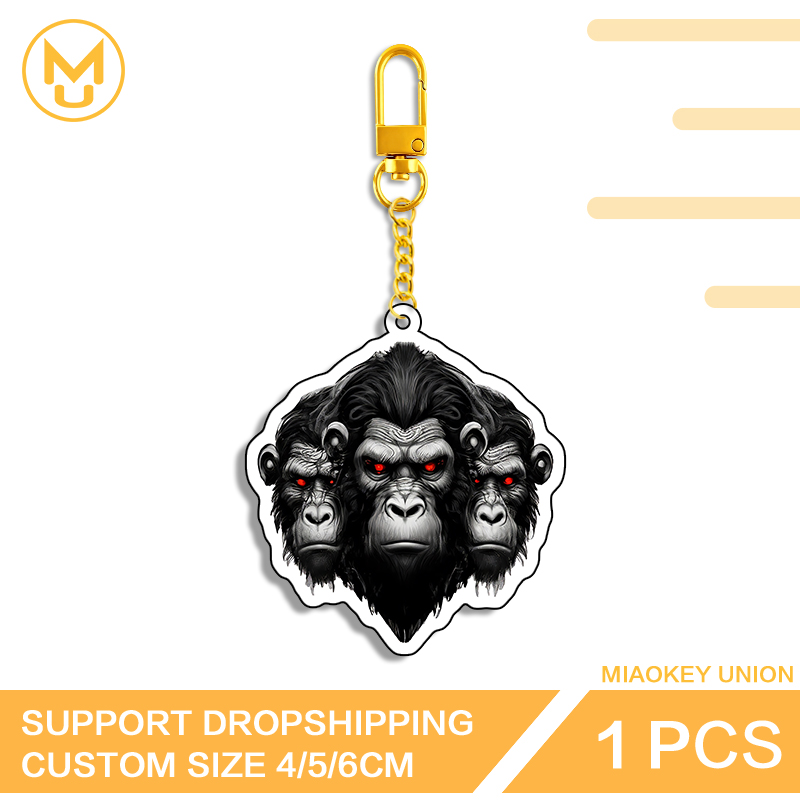 Three Chimpanzee Heads Keyring - Union Lighting & Decor Photos reseña y precio