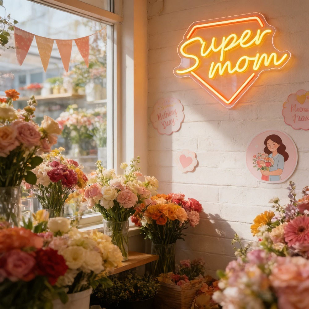 Super Mom Neon Sign LED Wall L - Outdoor Lighting Decor Ideas reseña y precio